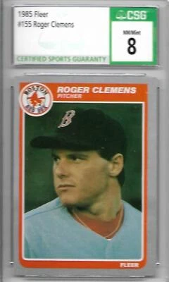 1985 Fleer #155 ROGER CLEMENS RC CSG 8 RED SOX BLUE JAYS YANKEES ASTROS ROOKIE - Image 1 of 2