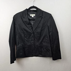 Cold Water Creek Jacket Woman’s Size PS Black Blazer 2 Button Closure - Picture 1 of 6