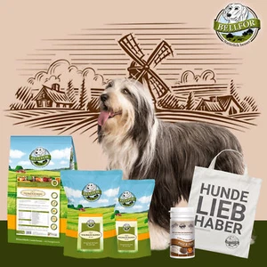 Bellfor Trockenfutter & Soft Snack Lachs Haut & Fell Pulver Bearded Collie Set - Bild 1 von 9