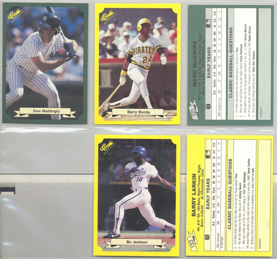 1987 Classic w/Update Yellow/Green Back Variations Baseball Cards 1-150 You Pick - Image 1 of 1