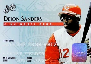 1995 STUDIO #20 DEION SANDERS VARIANTE CARTA DI CREDITO CINCINNATI REDS - Foto 1 di 2