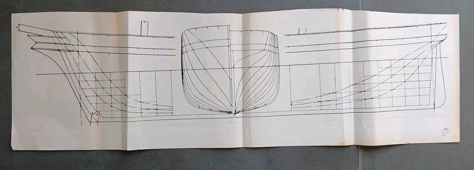 Bauplan Spantenriß Nr.7 Segelschiff  2 Master Gebraucht - Bild 1 von 1