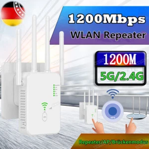 WLAN Repeater Router Range Wifi Verstärker Signal Access Point Booster 1200Mbps - Bild 1 von 14
