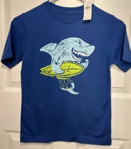 Gap Kids Tee size 6 Blue Surfer Shark 100 % Cotton NOS new with tags - Picture 1 of 7
