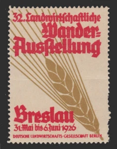 1926 BRESLAU  AGRICULTURAL TRAVELING EXHIBITION - LANDWIRTSCHAFTLICHE GERMANY - Picture 1 of 1