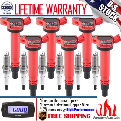6 Pack Ignition Coil & Spark Plug For Lexus GS350 GS450h IS250 IS350 RC300 3.5L - Image 1 of 4