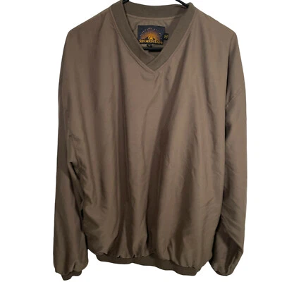 Camisa de golf vintage Sun Mountain Wind para hombre grande pulóver marrón verde DEFECTOS * Foto 1 de 4