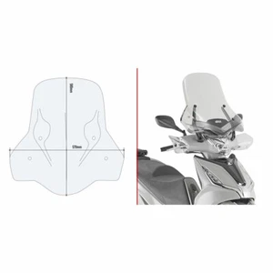 GIVI SCHERMO PARABREZZA TRASPARENTE CON ATTACCHI KYMCO AGILITY 300 R16 2021-2022 - Foto 1 di 2