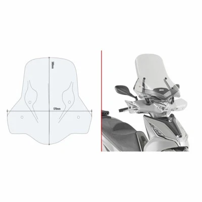 GIVI SCHERMO PARABREZZA TRASPARENTE CON ATTACCHI KYMCO AGILITY 300 R16 2019-2021 - Immagine 1 di 2