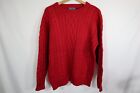 Woolovers Cable Knit Fisherman Sweater Size M Red
