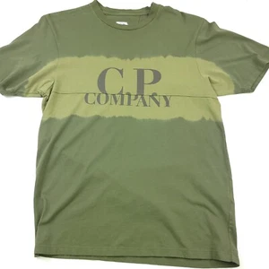 $198 C.P. Company Tie Dye Logo Tee T-Shirt in Burnt Olive Green Mens Size Small - Picture 1 of 10