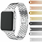 Fish Scale Stainless Steel Band For Apple Watch Series 7 SE 6 5 4 3 2 1