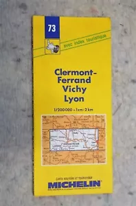 Michelin Map 73 Clermont-Ferrand, Vichy, Lyon 1:200,000 1 cm to 2 km 1990 - Picture 1 of 5