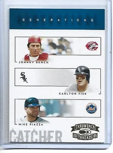 J. Bench/C. Fisk/M. Piazza 2005 Throwback Threads Generations Catcher #G-14 - Picture 1 of 2