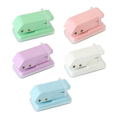 Handheld Single Hole Puncher Multifunctional Tool 5 Candy Color For Students - image 1 of 4