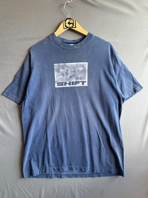 Vintage Shift Shirt mens Large Blue Faded Thrashed 90s Single Stitch Car Tee - Изображение 1 из 4