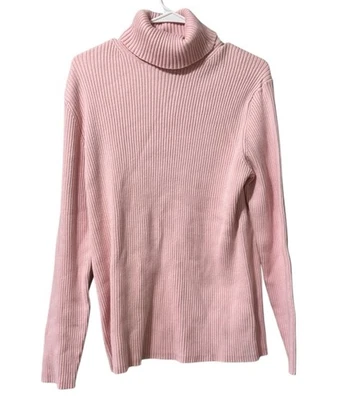 Suéter Eddie Bauer Elástico Mujer Talla XXL Rosa Acanalado Cuello Alto Invierno Oficina Foto 1 de 4