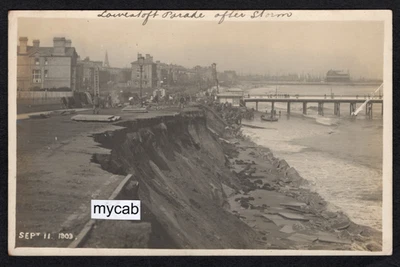 Postcard Lowestoft Suffolk disaster Parade storm damage 1903 pier RP Jenkins - Image 1 of 2
