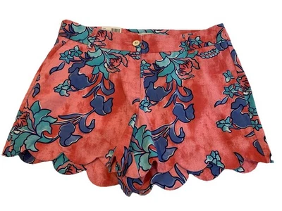 Pantalones Cortos Crown & Ivy Shelby Para Mujer Talla 10 Floral Dobladillo Festoneado Coral Cepillado  Foto 1 de 4