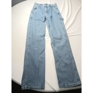 Aeropostale 90s Baggy Carpenter Demin Jeans Y2K Women Size 00 - Picture 1 of 5