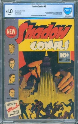 Shadow Comics 4 cbcs 4,0 páginas blancas clásico Rozen pintado pulposa cubierta 1940 cgc Foto 1 de 2