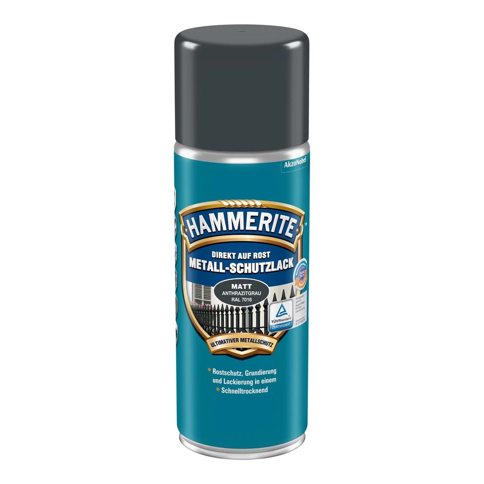 Hammerite Metall-Schutzlack MATT ANTHRAZIT 400ml Spraydose Rostschutz Lack - Bild 1 von 1