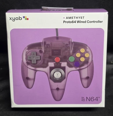 N64 XYAB Controller Proto64 Amethyst Branded Wired New and Sealed Nintendo 64 - Image 1 of 2