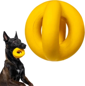Indestructible Dog Ball 4in Durable Natural Rubber Toy for Aggressive Chewers - Picture 1 of 12