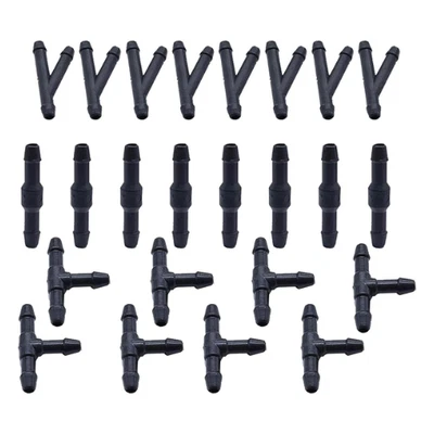 Комплект соединителей шланга омывателя лобового стекла автомобиля 24 шт. 3 направления тип T и Y, 2 направления тип I - Изображение 1 из 4