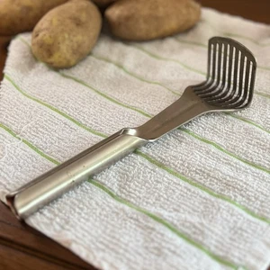 Vintage S&S Edelstahl Kartoffelstampfer | schweres einteiliges Küchenutensilien E2 - Bild 1 von 14