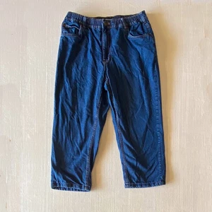 Vintage 1990s Cropped Flannel-Lined Work Jeans - Size XL/36 to 40 Extra Short - Picture 1 of 9