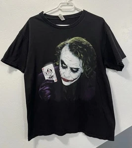 🔥Vintage Dark Knight Joker T-shirt Size L Heath Ledger Movie Promo Y2K Tee - Picture 1 of 8