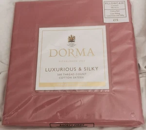 3 x Dorma Luxurious & Silky 500 TC Cotton Sateen Standard Pillowcase Rose - Picture 1 of 3