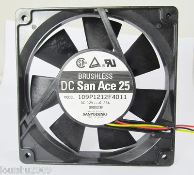 10pcs SANYO 109P1212F4011 120x120x25mm 12025 DC 12V 0.25A Brushless Cooling Fan - Image 1 of 3