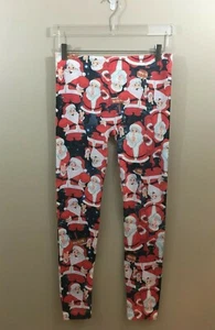 No Boundaries Santa Claus Christmas Ankle Leggings Black/Red - Juniors Lg 11/13 - Picture 1 of 4