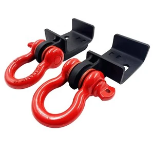 Pair Front Demon Tow Hook Brackets D-Ring Shackles for 2009-2021 Toyota Tacoma - Picture 1 of 7