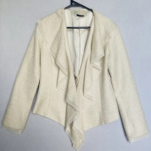 Vintage Carla Zampatti Jacket Cream Beige Size 12 Acrylic Smart Casual Blazer - Foto 1 di 13
