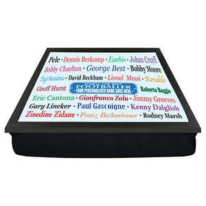 Personalised Simply the Best FOOTBALLER NAME Cushion Laptop Lap Dinner Tray Gift - Picture 1 of 2