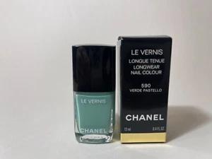 Chanel Longwear Nail Colour Polish Verde Pastello 590 Blue-Green Creme New - Picture 1 of 5