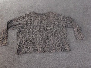 Jones New York 2X top gray pullover stretch womens animal print pink - Picture 1 of 10