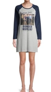 The Office blau grau Damen Schlafshirt Pyjama Nachthemd Größe Small S - Bild 1 von 1