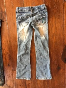 So Blue Jeans w/ Peace & Star Design in Girls Size 7 - Picture 1 of 2