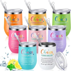 12 Oz Chaos Coordinator Gifts Tumbler Employee Appreciation 2025 for Women Stain - Picture 1 of 15
