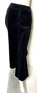Venezia Women Black Corduroy Pants 20 Average Straight Leg High Rise Stretch - Picture 1 of 6