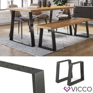 Tischkufen Tischbeine Tischgestell Couchtisch Möbelfüße Trapez 42cm Loft Vicco - Bild 1 von 7