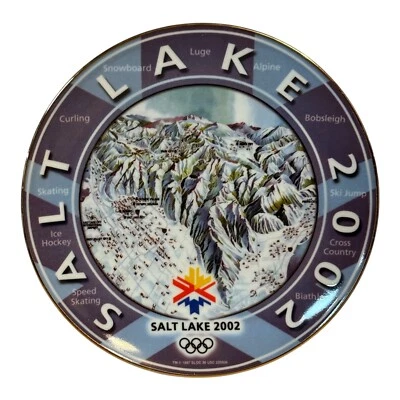 "Placa de coleccionista de cerámica de 8"" con licencia olímpica de Salt Lake 2002 #2287 SLC lugar y caja" Foto 1 de 4