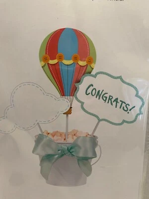 Centro de mesa de cumpleaños Up, Up &Away Air Globo Baby Shower palos 3 palos/3 letreros Foto 1 de 3