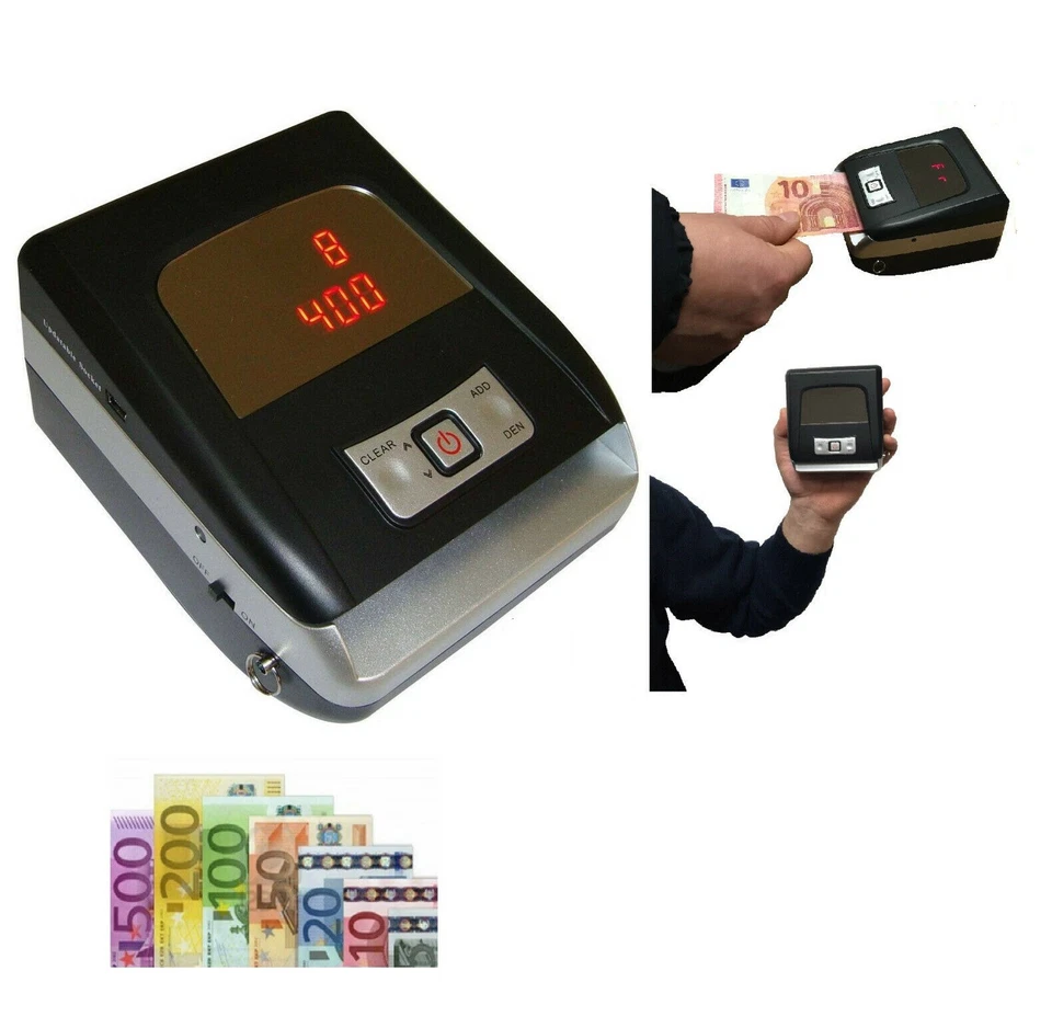 Rilevatore Banconote False Money Detector Negozio Portatile Rileva Soldi cir - Immagine 1 di 1