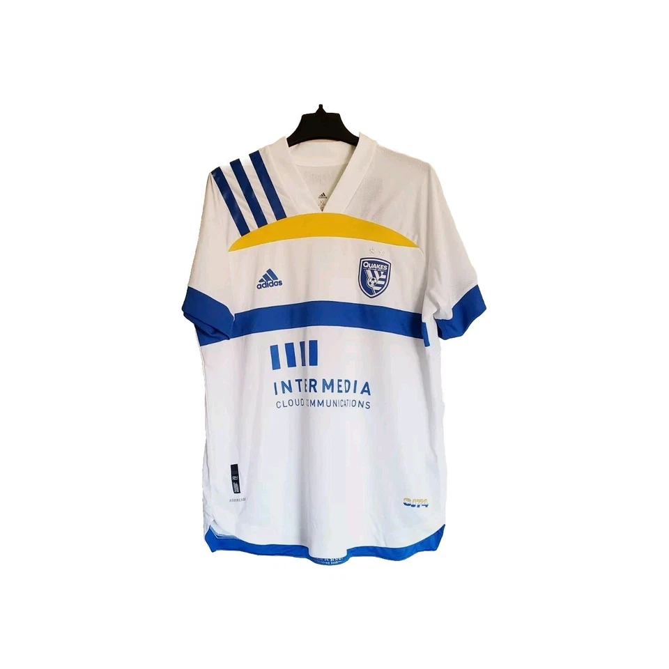 adidas Authentic Aeroready San Jose Quakes Away Men's Soccer Jersey Sz XL Gu2335