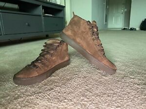 brown suede balenciaga arena sneakers